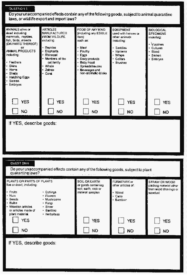 Australian Customs Import Declaration Page 3