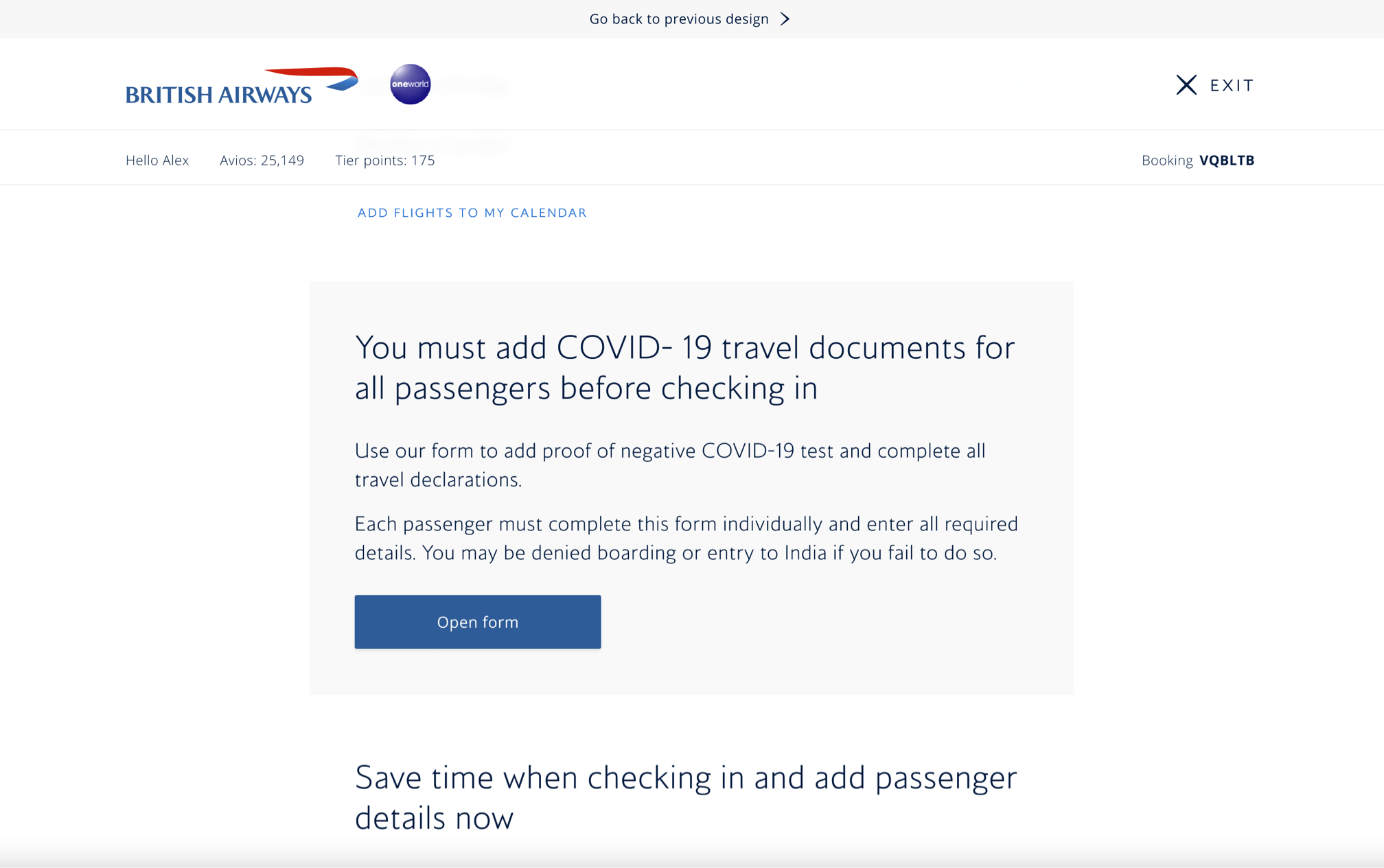 British Airways Covid Documentation Trial