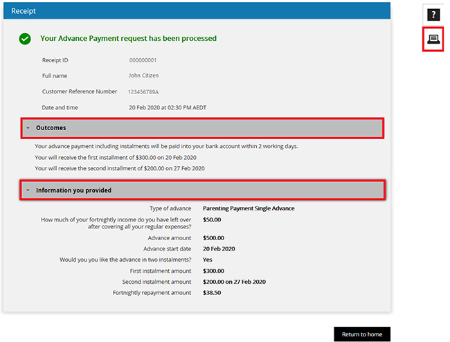 Centrelink Online Account Help Apply For An Advance Payment 