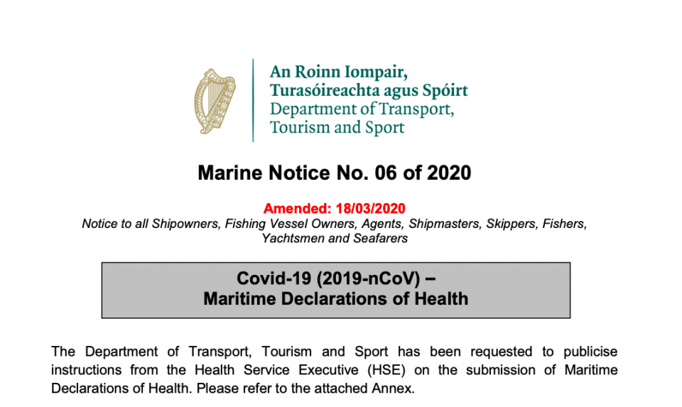 Covid 19 Maritime Declarations Of Health The Skipper