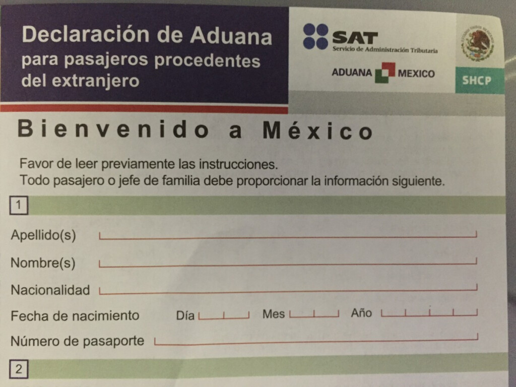 Mexico Customs Declaration Form 2022 Transport Identification