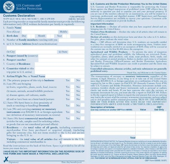 Customs Declaration Form TheDIBB