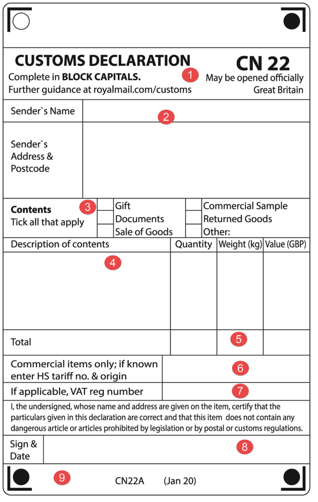 Customs Forms For Sending Abroad Post Office