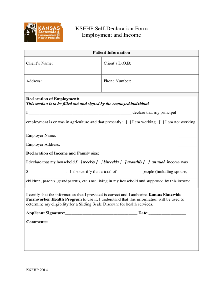 Employment Declaration Form 2 Free Templates In PDF Word Excel Download