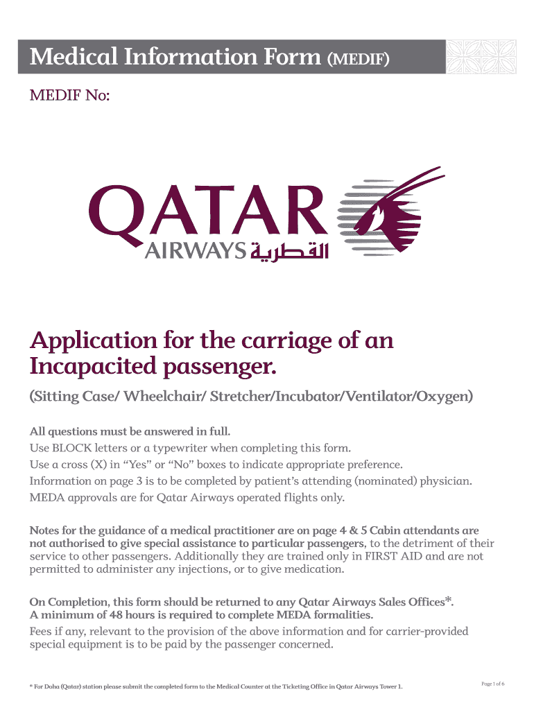 Fit To Fly Qatar Airways Fill Online Printable Fillable Blank