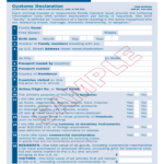 Form 6059B Customs Declaration Free Download