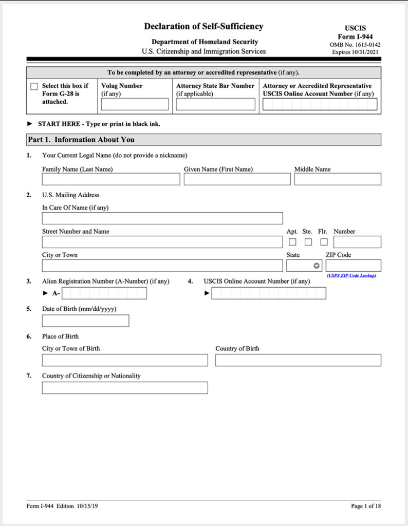 Form I 944 declaration of self sufficiency SimpleCitizen