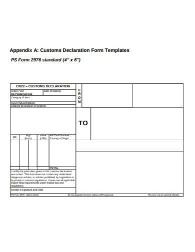 FREE 13 Customs Declaration Form Samples In PDF MS Word