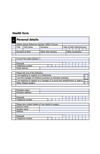 FREE 51 Health Forms In PDF Ms Word Excel