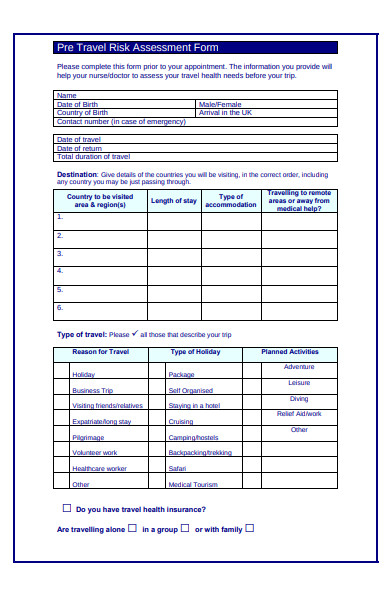 FREE 52 Best Risk Assessment Forms In PDF MS Word XLS