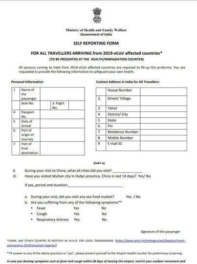 Health Declaration Form Moh HAELTHO