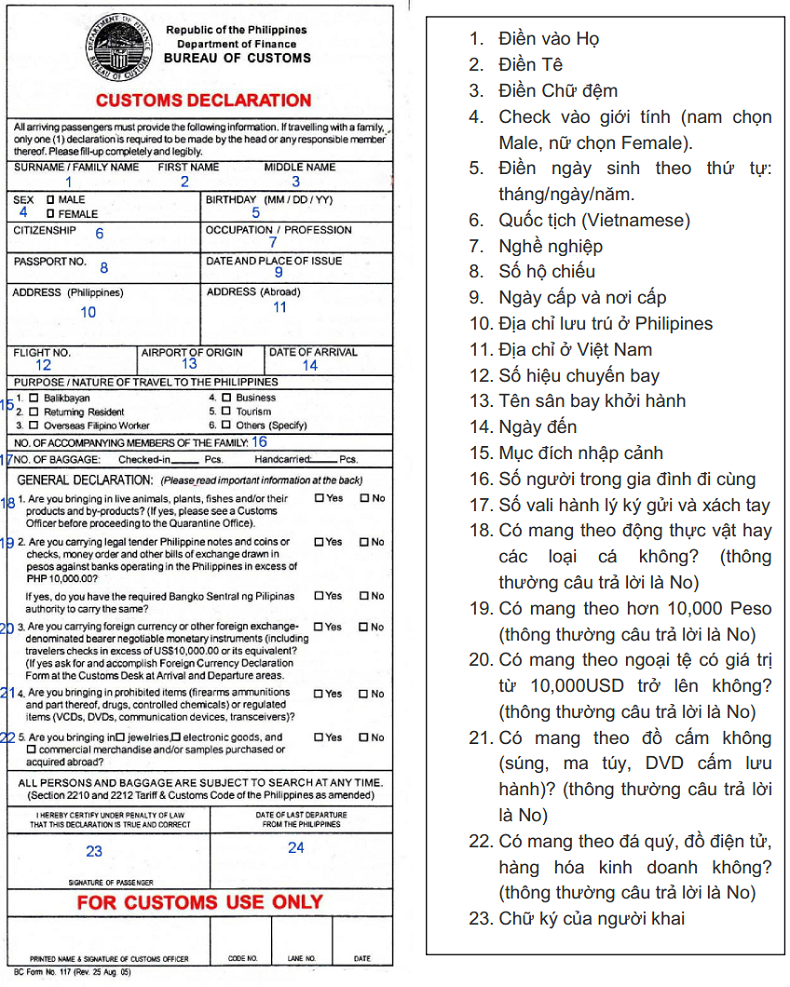 Instructions On How To Fill In The Philippines Immigration Forms 3D 