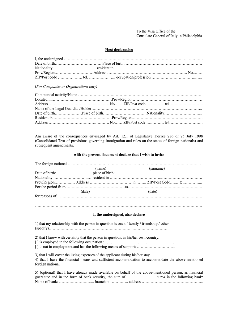 Italy Customs Declaration Form Fill Out And Sign Printable PDF 