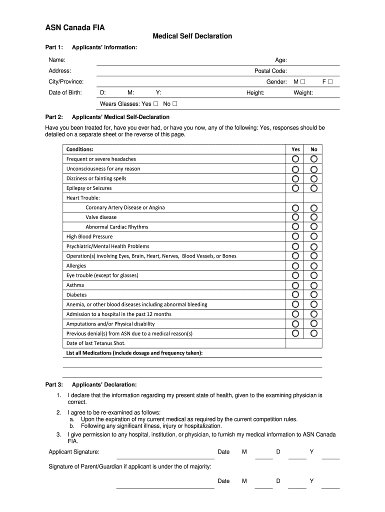 Medical Declaration Fill Out And Sign Printable PDF Template SignNow
