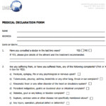 Medical Declaration Form Templates Free Printable