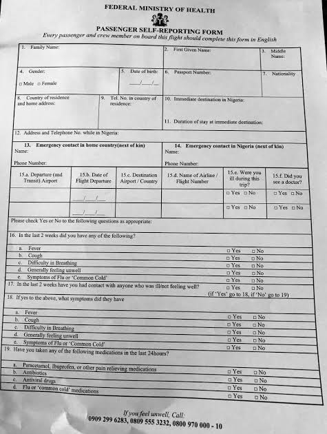 Register For NYSC Orientation Camp Self Reporting Health Declaration Form