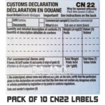 SELF ADHESIVE CUSTOMS DECLARATION LABEL FORMS CN22 CUSTOM LABELS Choose