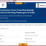 Self Declaration Form AIR Suvidha Portal For International Travelers