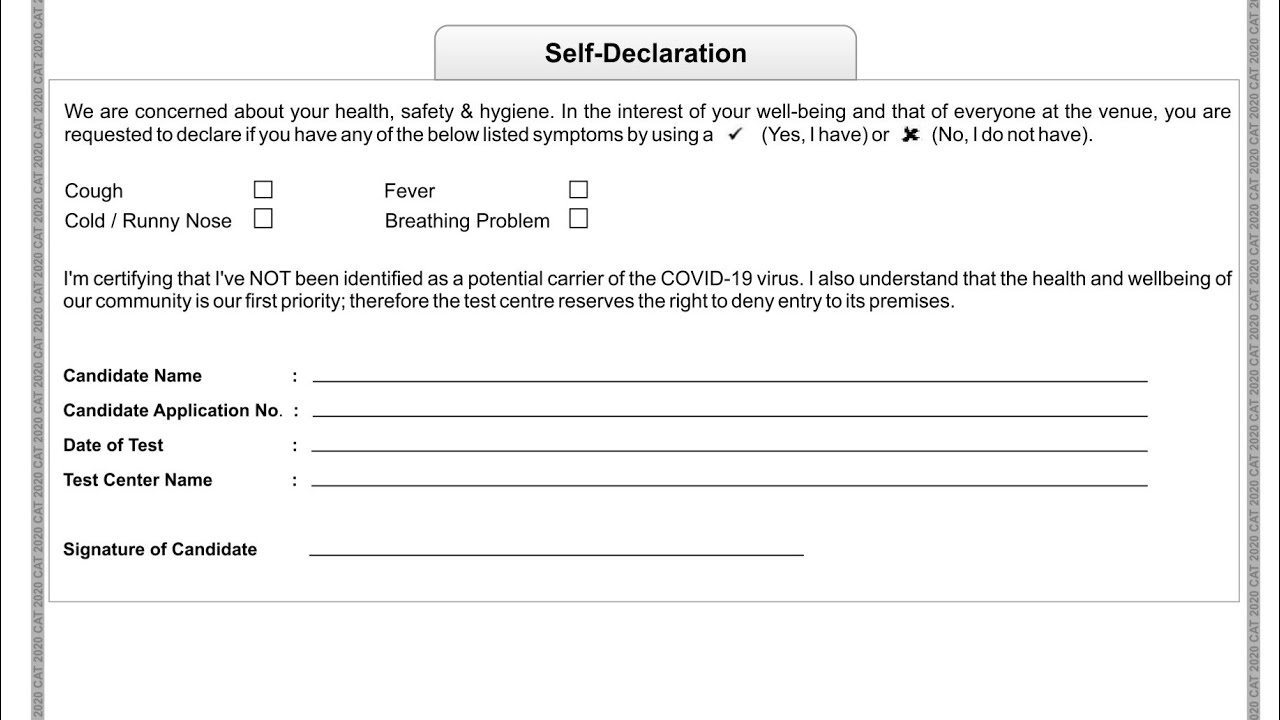 Self Declaration Form For Covid 19 Pune