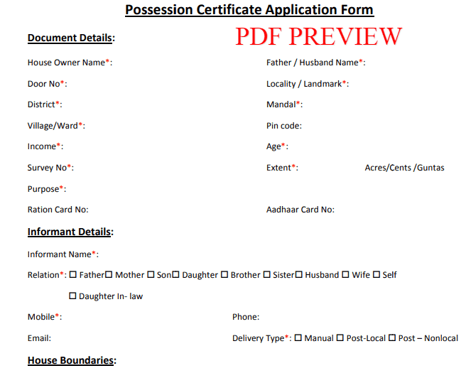 Self Declaration Form For Residence Certificate Odisha PDF Download