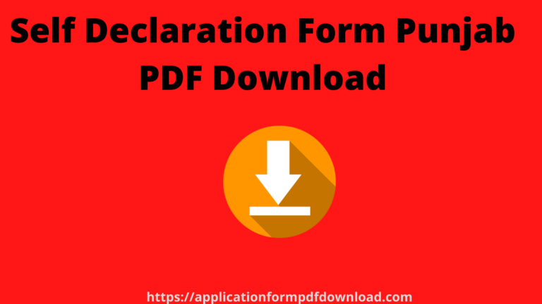 Self Declaration Form In Punjabi PDF Download