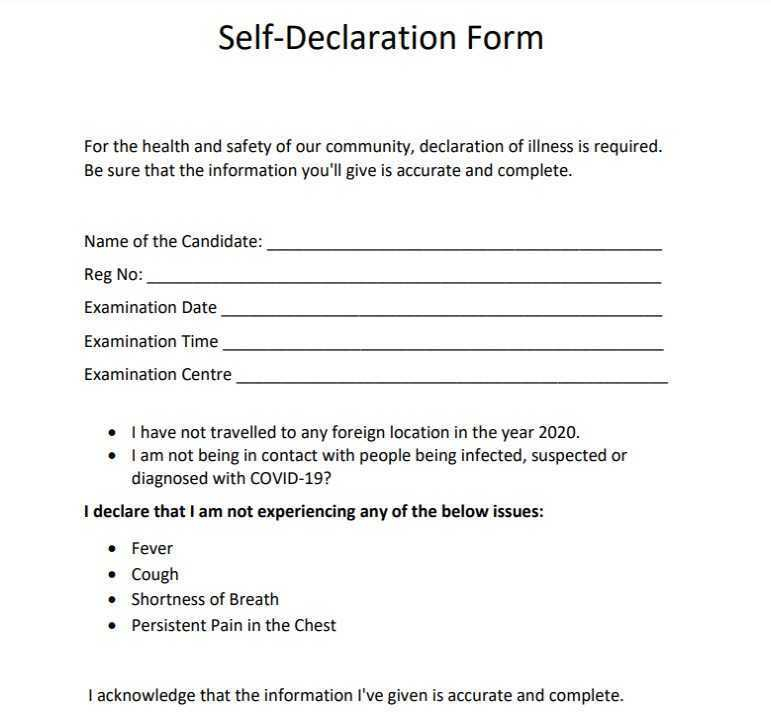 Self Declaration Form Pdf Rto Declaration Form