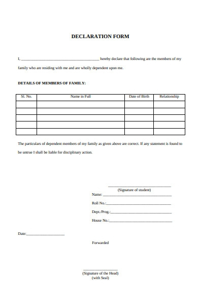 Self Declaration Of Income Certificate By The Student Student Gen