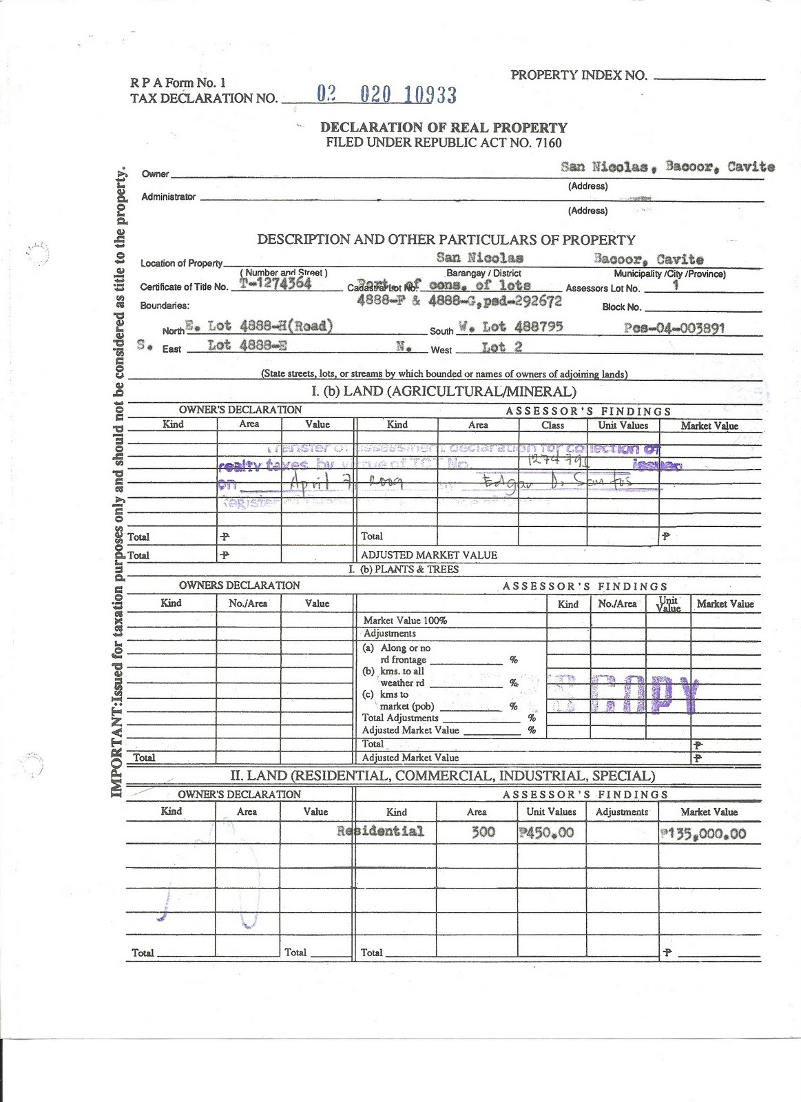 Shela s Etc Etc Tax Declaration Sample Copy