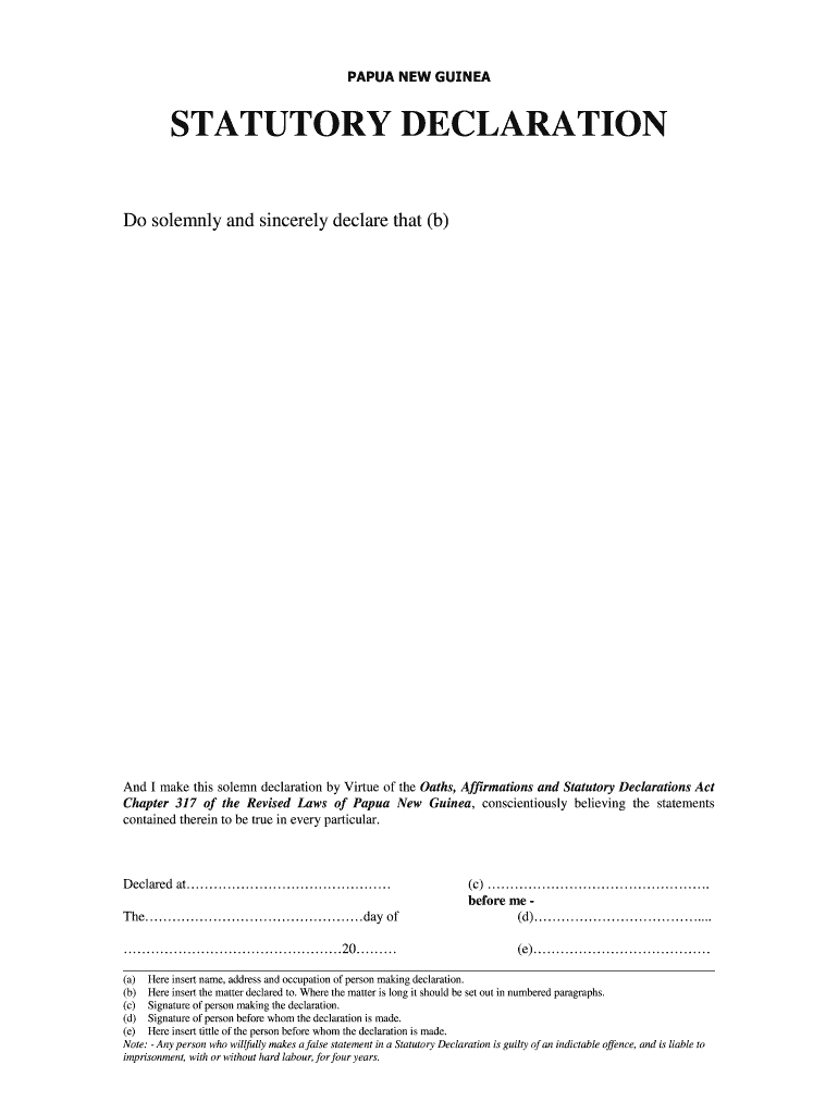 Statutory Declaration Form Png Fill Online Printable Fillable 