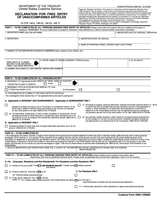 Top 5 Cbp Form 3299 Templates Free To Download In PDF Format