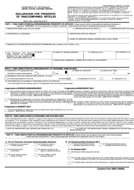 Top 7 Cbp Form 3299 Templates Free To Download In PDF Format