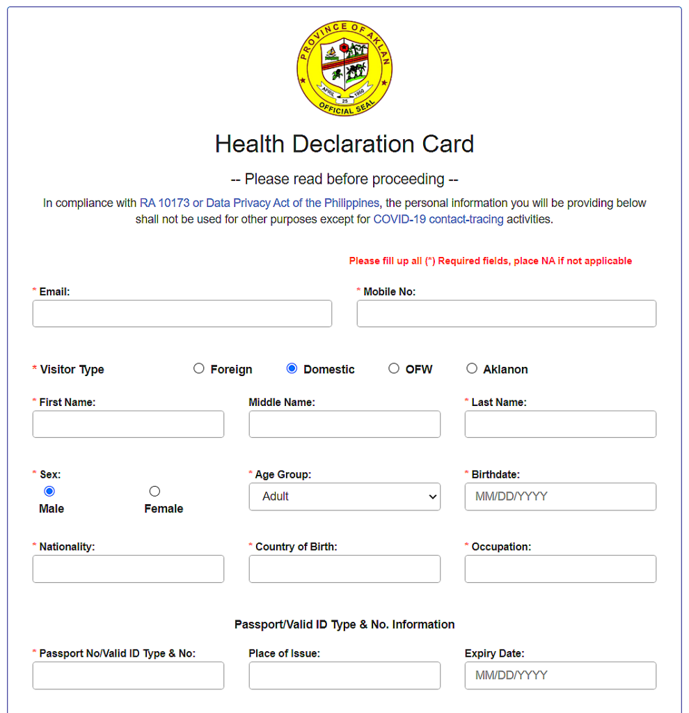 Travelers Health Declaration Form Brazil Declaration Form