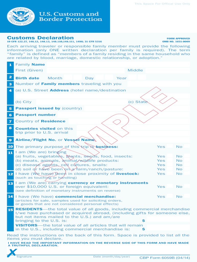 U S Customs Declaration Form 2021 PDF Fill Out And Sign Printable PDF 