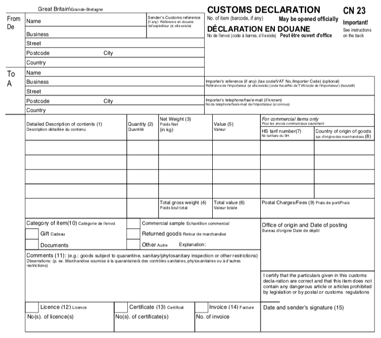 What Is A Customs Declaration CN23 And How To Complete It EdgeCTP