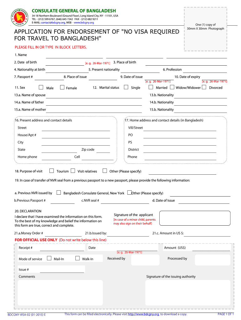 BD BDCGNY VISA 02 2015 Fill And Sign Printable Template Online US 