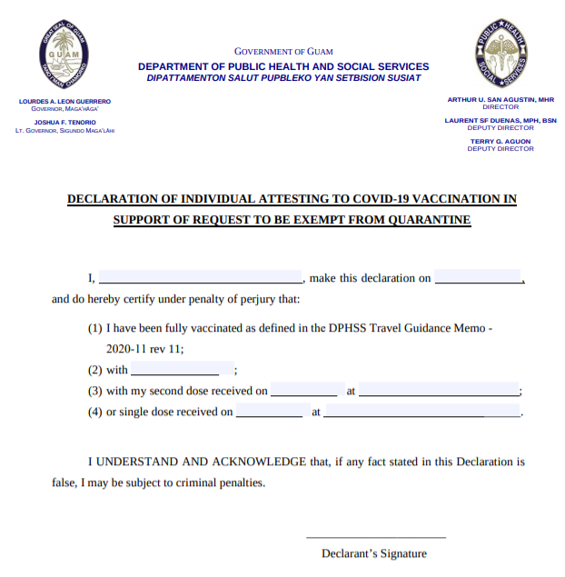 Declaration Form Now Available For Those Without Secondary COVID