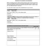 Disclosure Of Criminal Convictions And Declaration Form