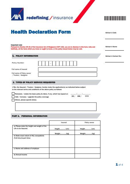 Health Declaration Form Singapore Declaration Form