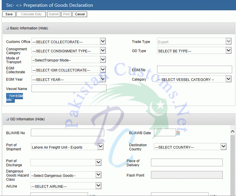 How To File Goods Declaration Gd In Weboc Weboc GD Filing Process 