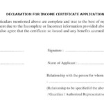 Income Income Certificate And Application Form For Income Certificate