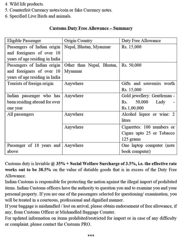 Indian Customs Declaration Form With Updated Rules 2022 