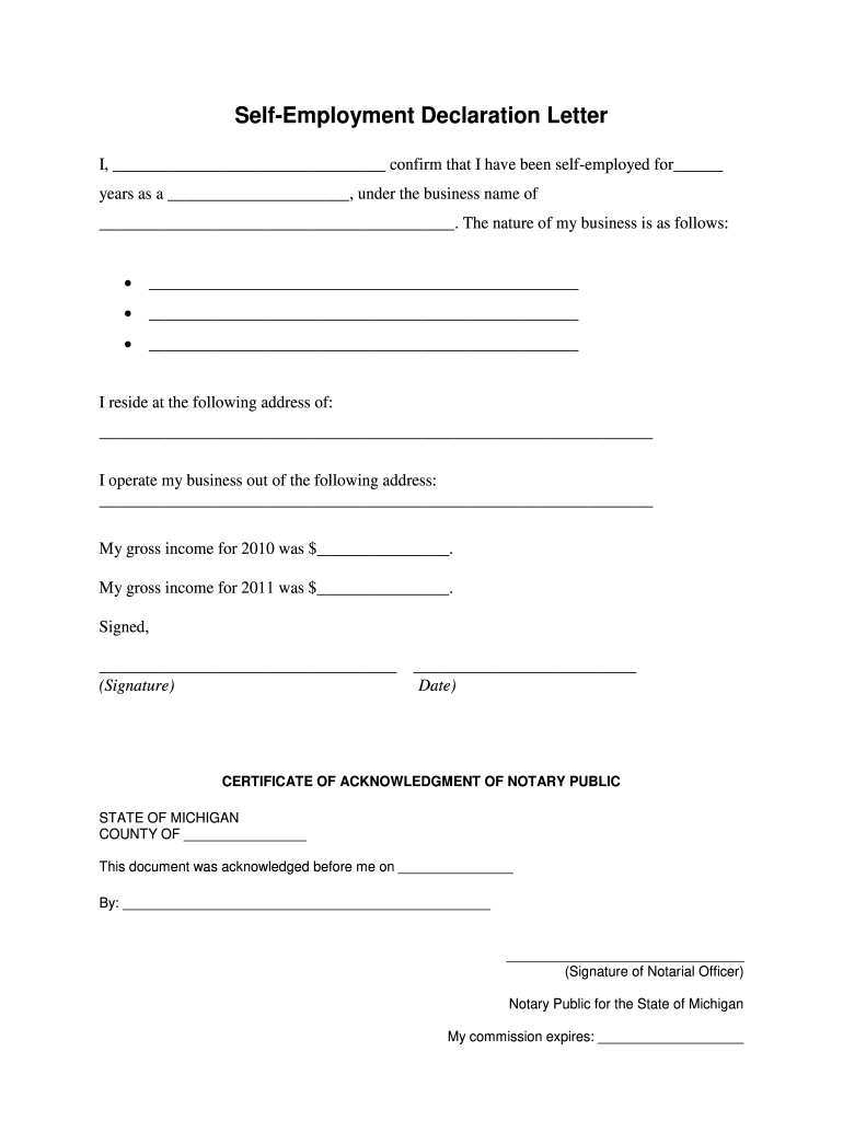 Self Declaration Letter Fill Out Sign Online DocHub