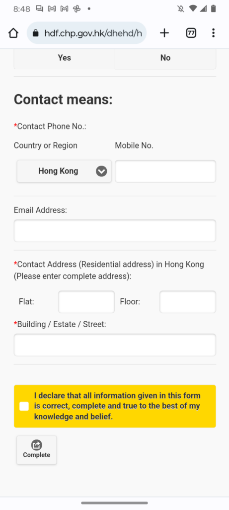 What Is Contact Means Asked For In HKSAR Department Of Health Health 