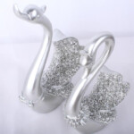 2020 Elegant White Swan Figurines Miniatures Couples Swan Resin