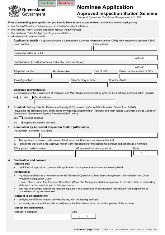 30 Customer Identity Declaration Form F2031