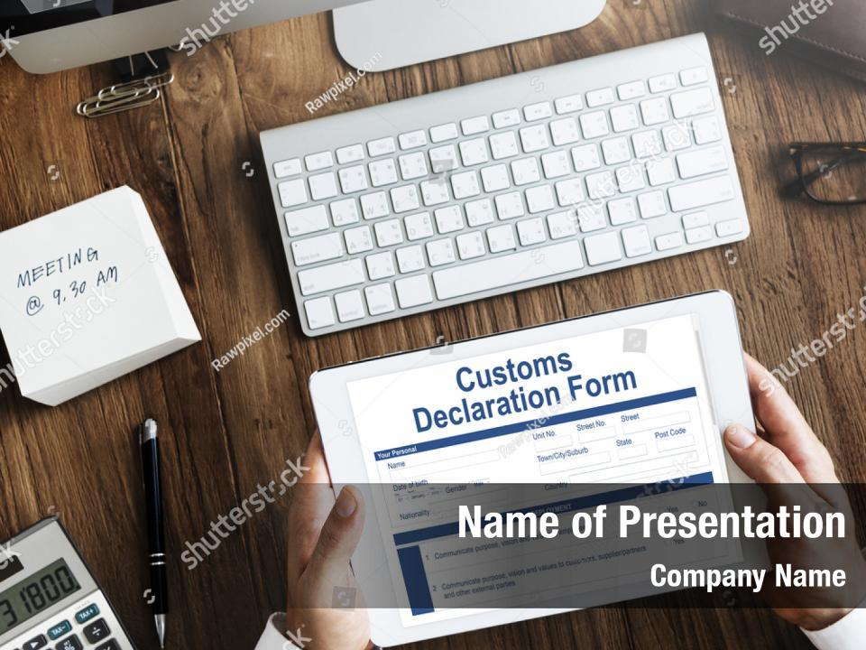 Container Form Customs Declaration PowerPoint Template Container Form 