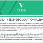 COVID 19 Self Declaration Form