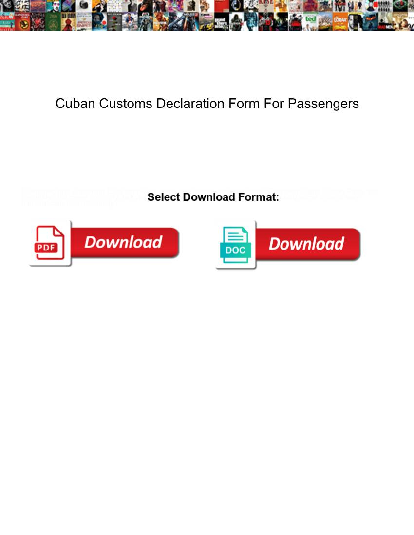 Cuban Customs Declaration Form For Passengers DocsLib