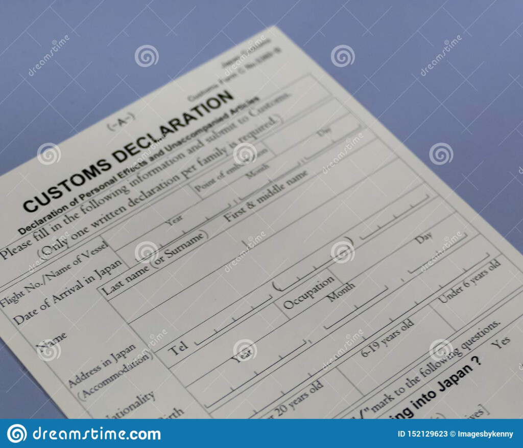 Customs Declaration Form At Airport Counter Stock Image CartoonDealer 