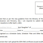 EWS Self Declaration Form PDF In Hindi PDF Form Download